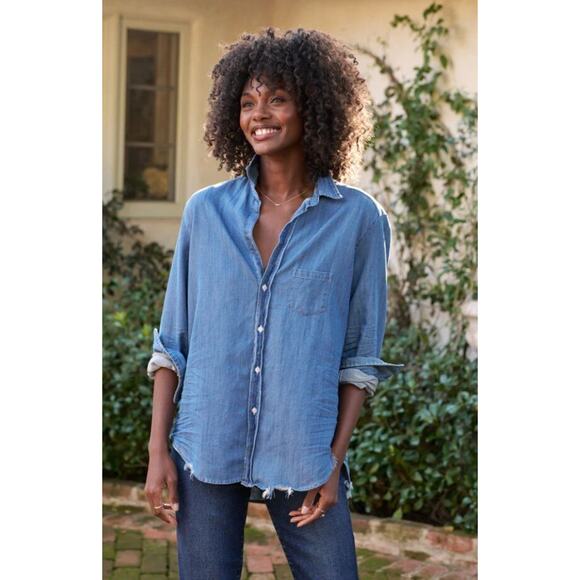 Frank & Eileen Tops - FRANK & EILEEN Sz M Medium Vintage Stonewashed Distressed Denim Eileen Shirt Top